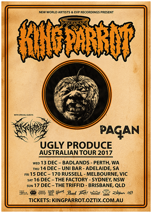 King Parrot Ugly Produce Australian Tour 2017